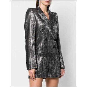 $1710 Isabel Marant Derron Double-breasted Lurex Playsuit Jumpsuit Romper Size 6